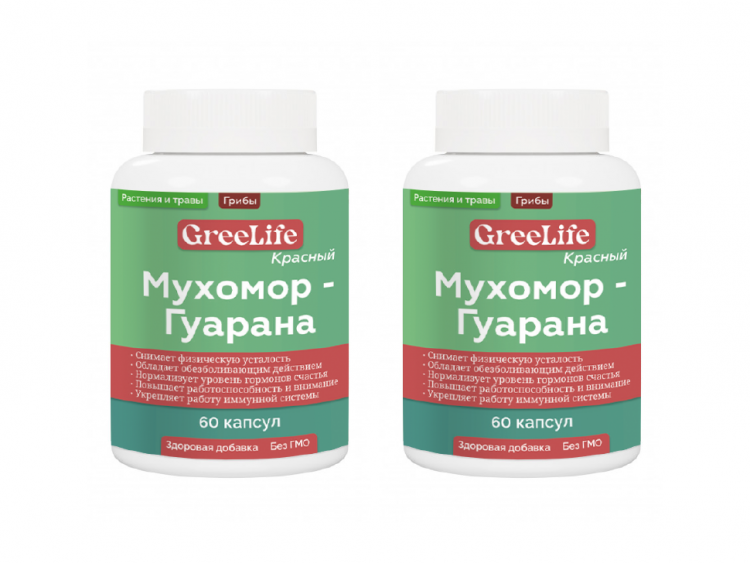 Мухомор Красный-Гуарана, 120 капсул